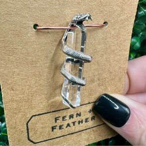 Snake Wrapped Clear Quartz Point Pendant